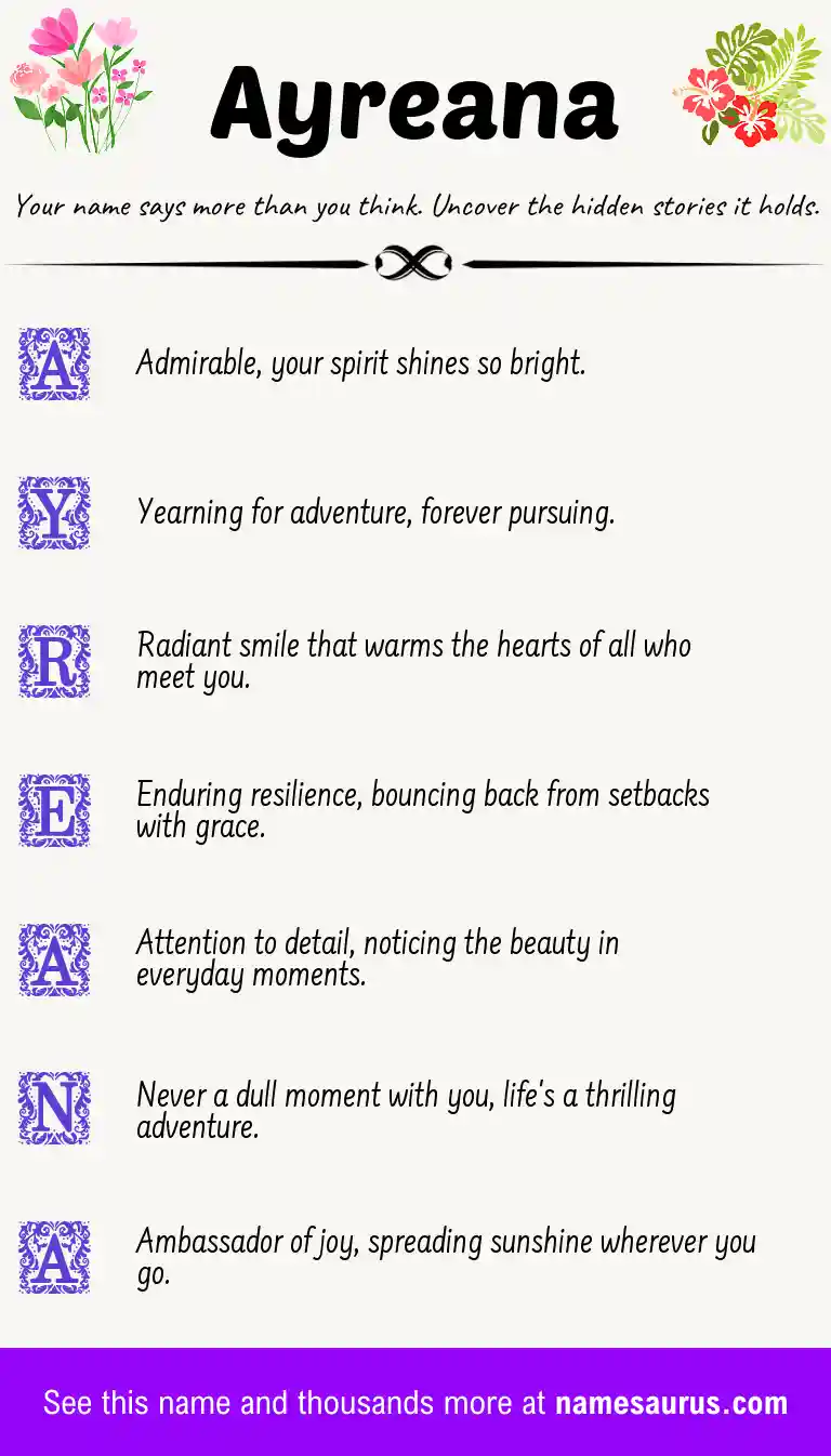 Acrostic poem about Ayreana.