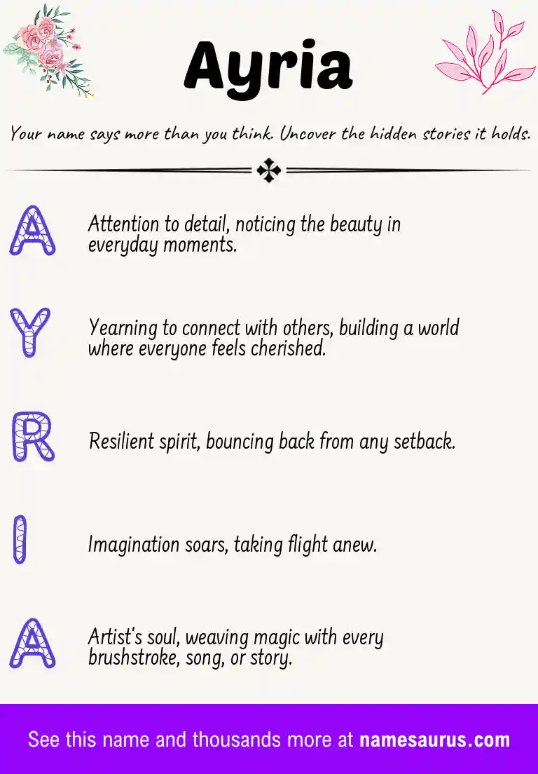Acrostic poem about Ayria.