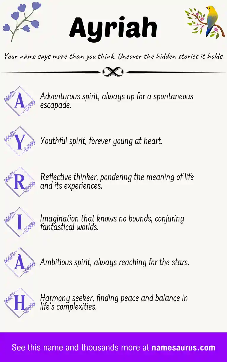 Acrostic poem about Ayriah.