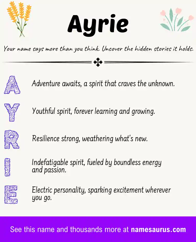 Acrostic poem about Ayrie.