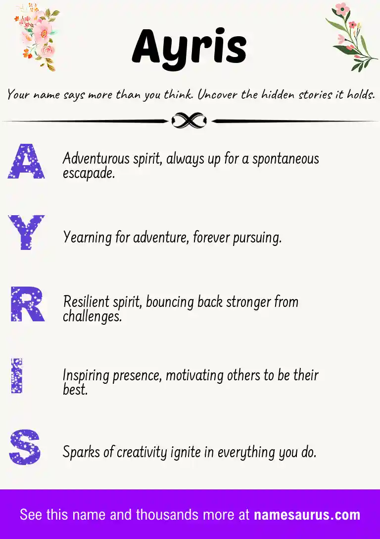 Acrostic poem about Ayris.