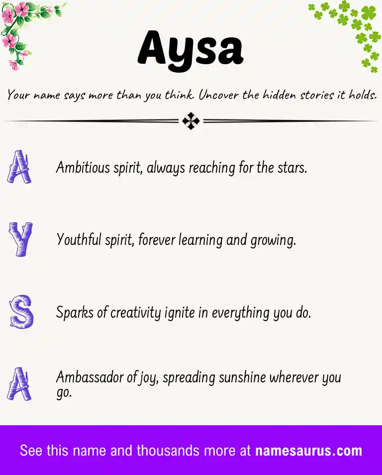 Acrostic poem about Aysa.