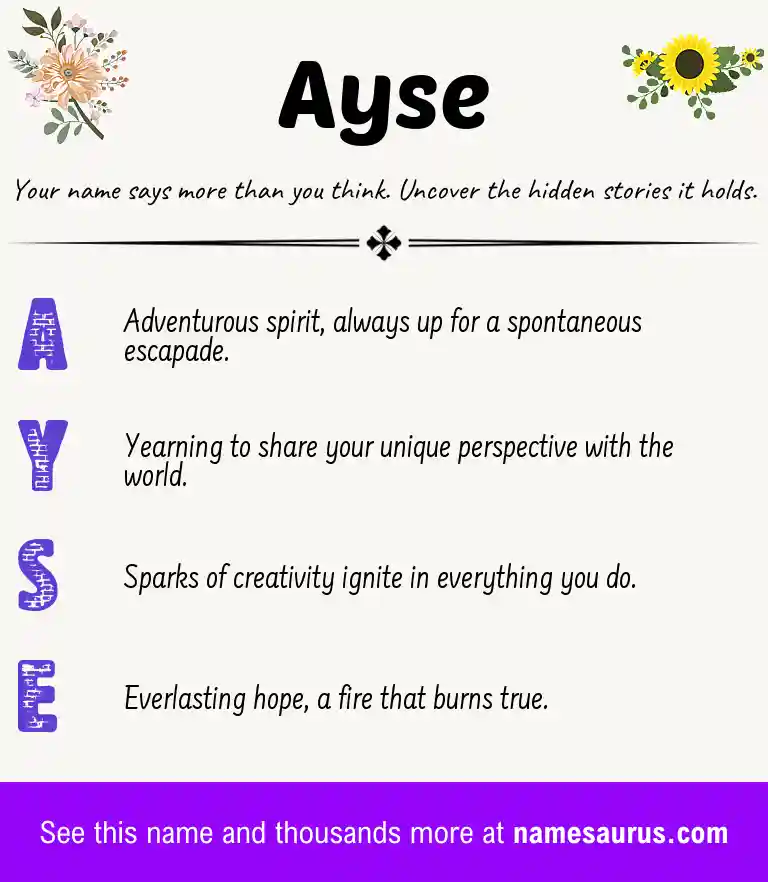 Acrostic poem about Ayse.