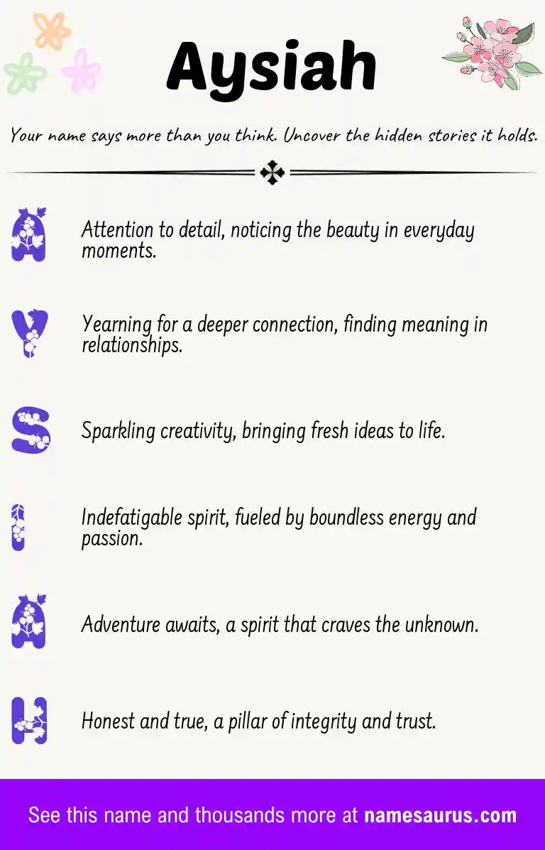 Acrostic poem about Aysiah.