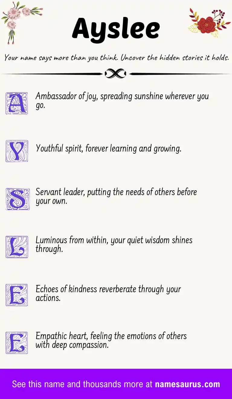 Acrostic poem about Ayslee.