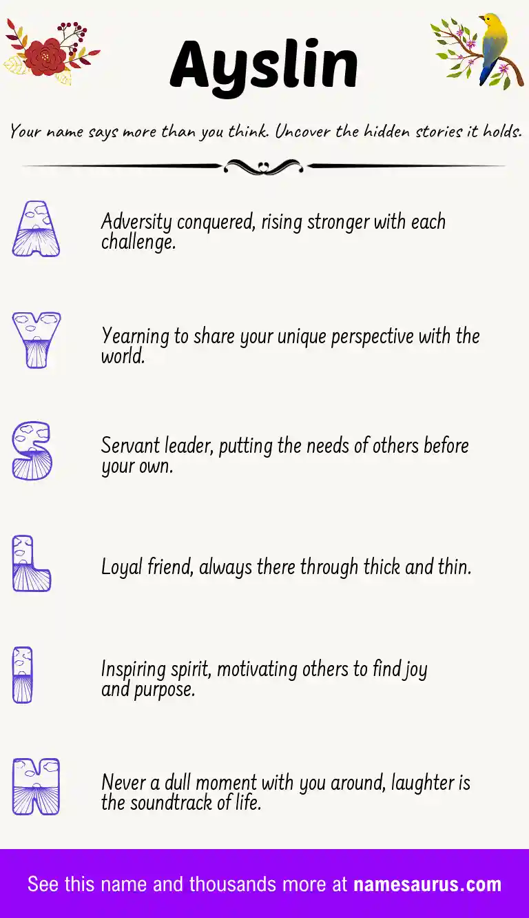 Acrostic poem about Ayslin.