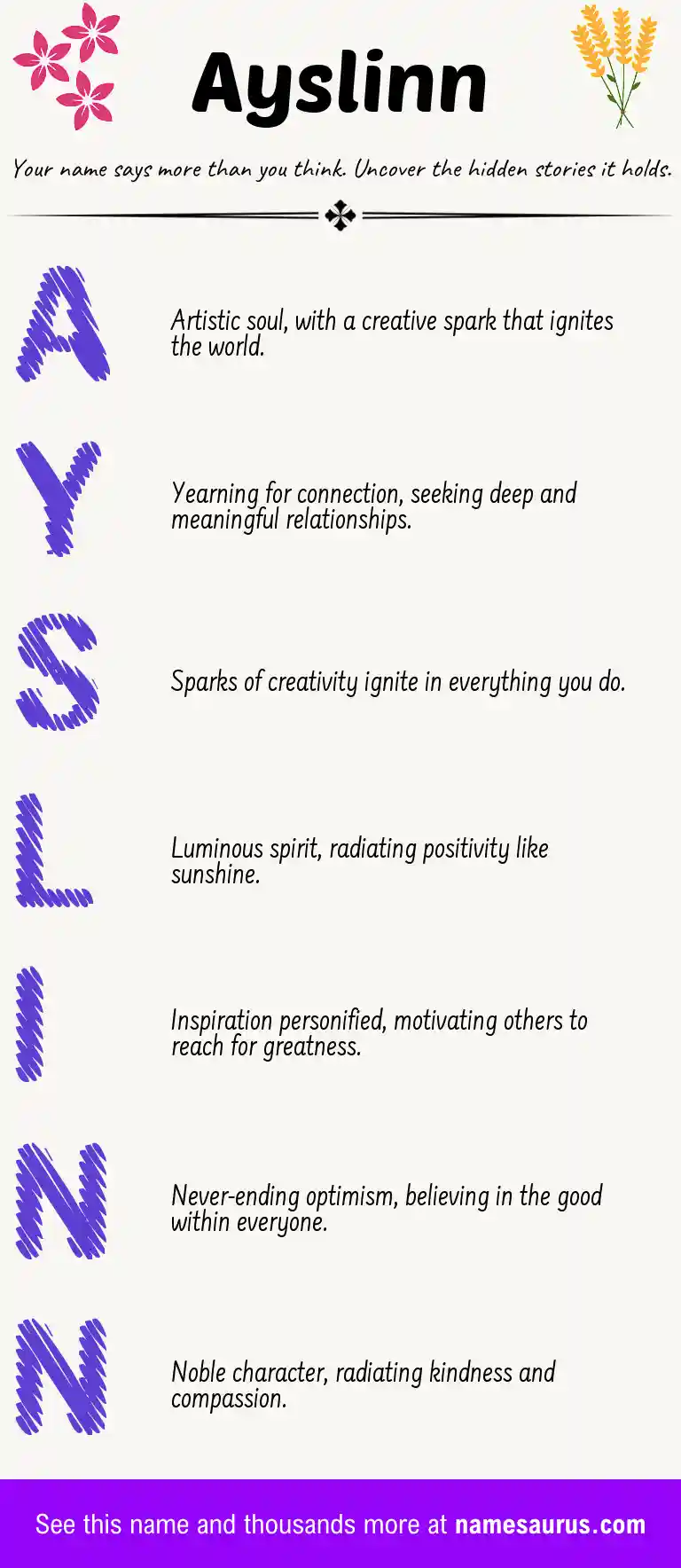 Acrostic poem about Ayslinn.