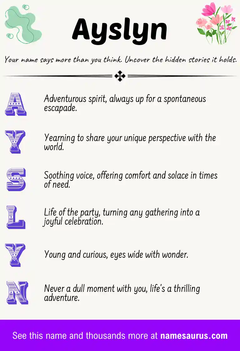 Acrostic poem about Ayslyn.
