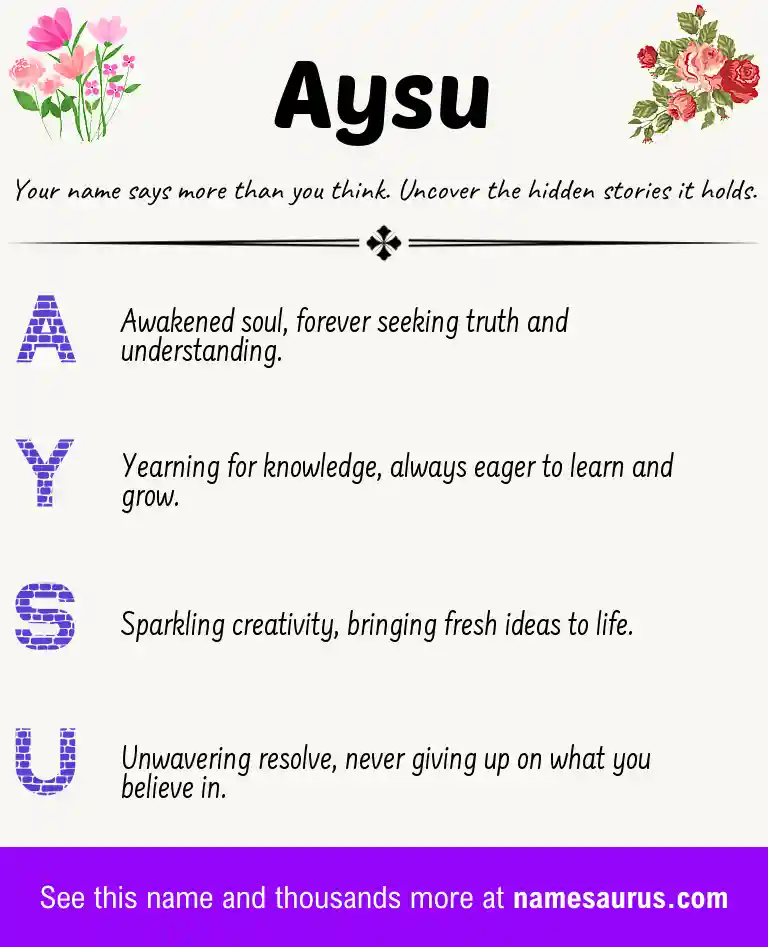 Acrostic poem about Aysu.