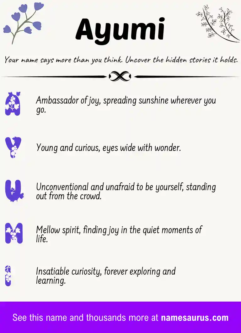 Acrostic poem about Ayumi.
