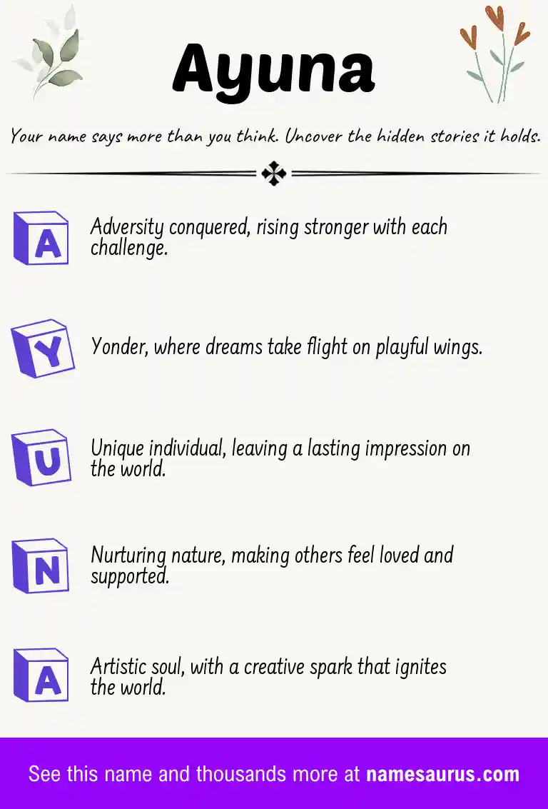 Acrostic poem about Ayuna.