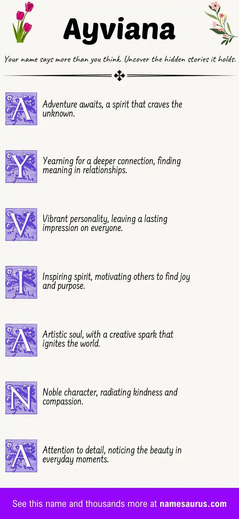 Acrostic poem about Ayviana.