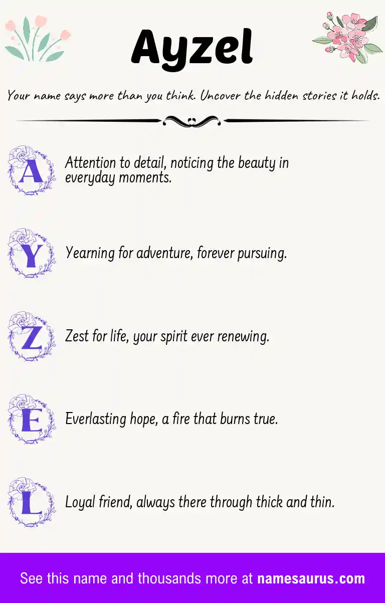 Acrostic poem about Ayzel.