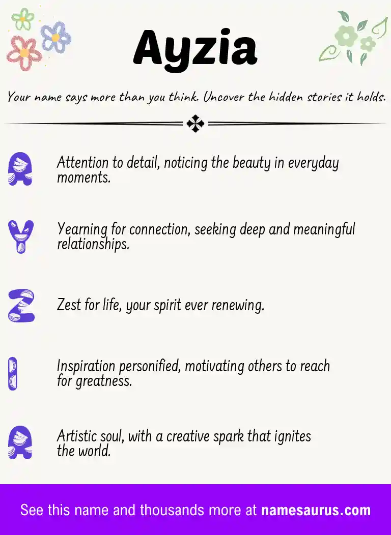 Acrostic poem about Ayzia.