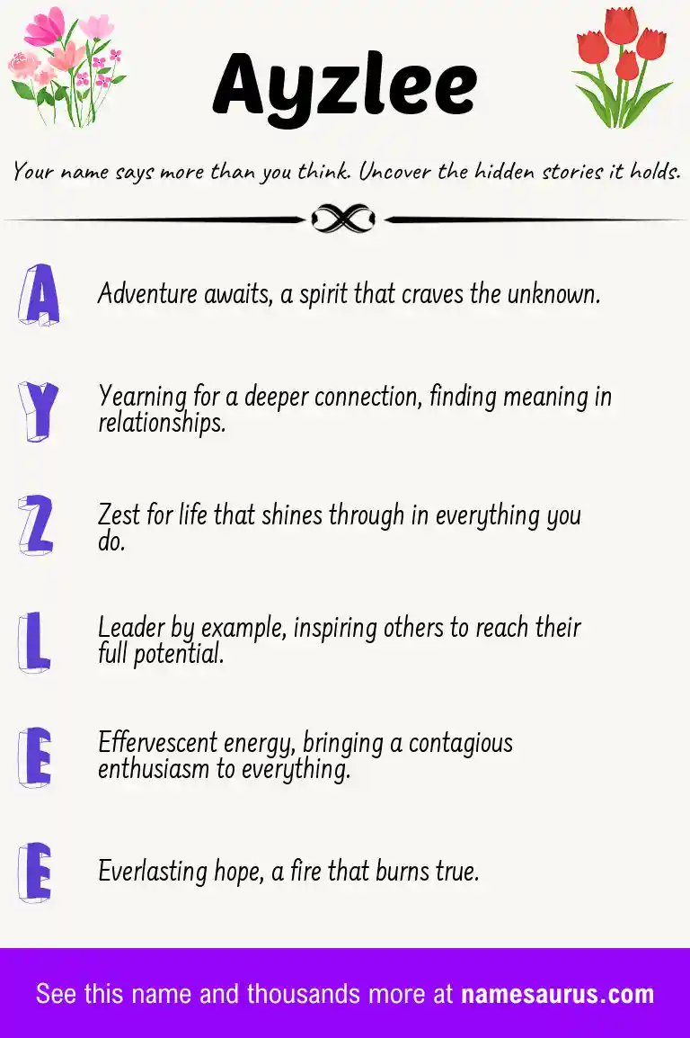 Acrostic poem about Ayzlee.