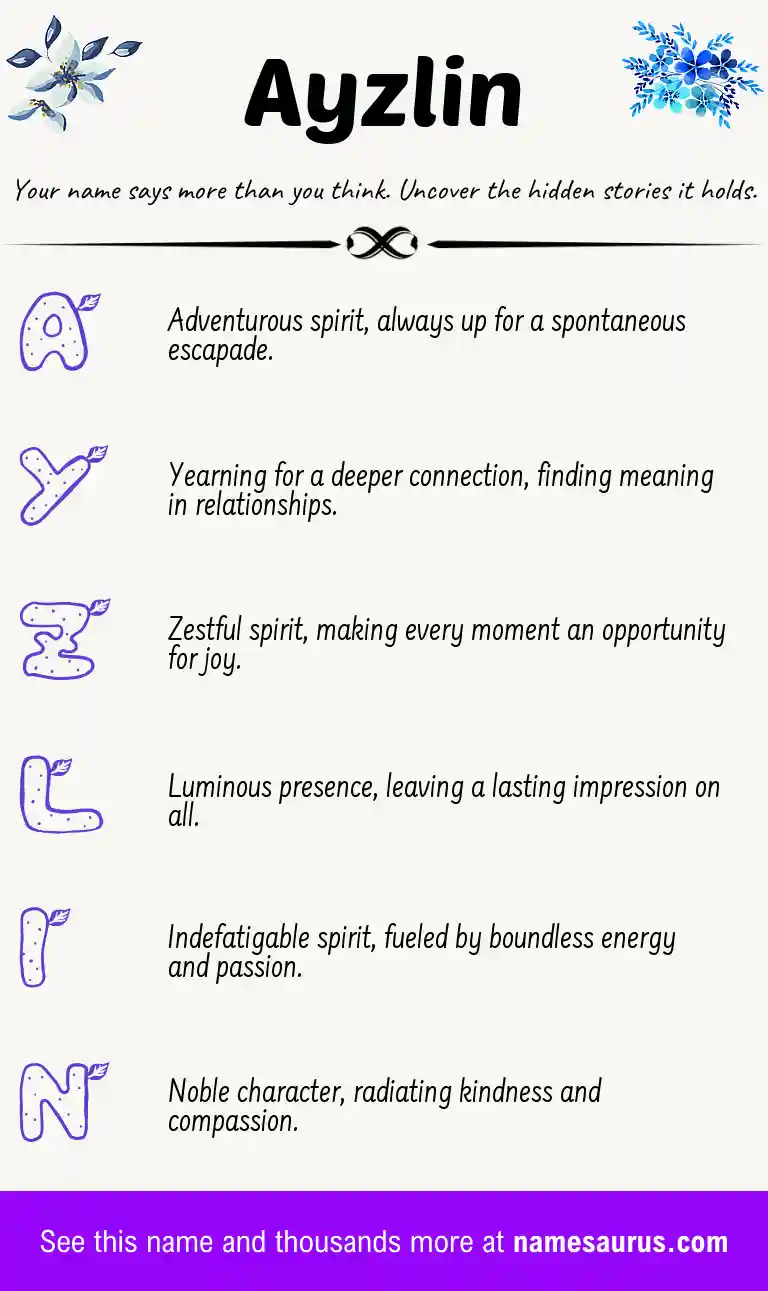 Acrostic poem about Ayzlin.