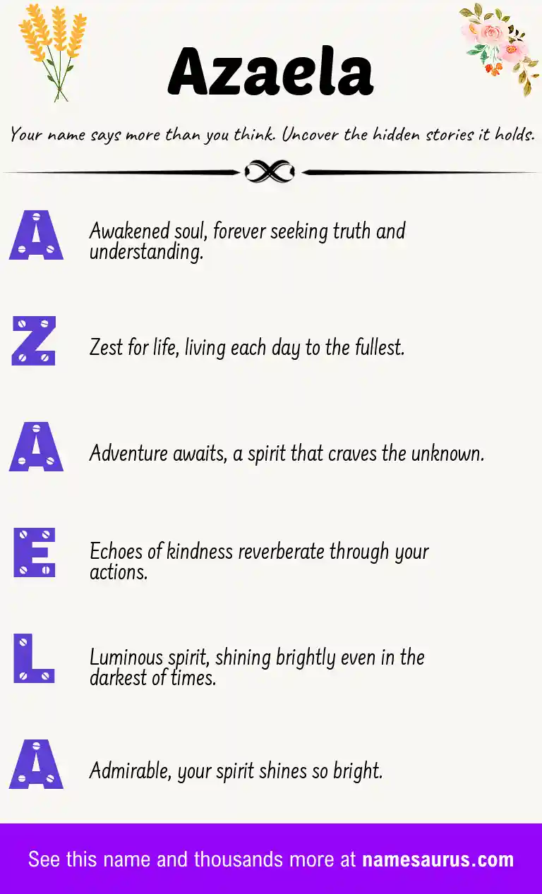 Acrostic poem about Azaela.