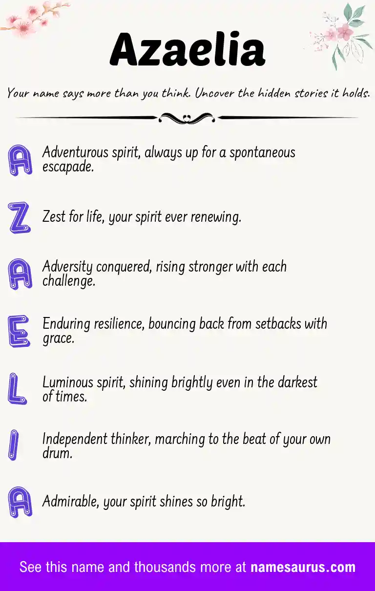 Acrostic poem about Azaelia.