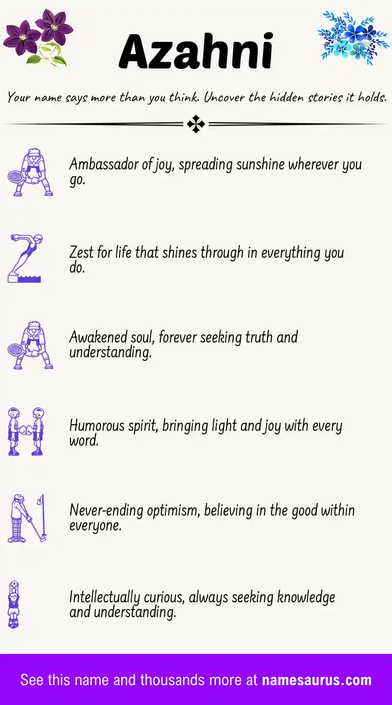 Acrostic poem about Azahni.