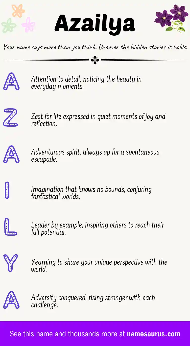Acrostic poem about Azailya.