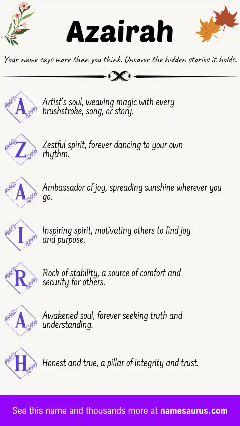 Acrostic poem about Azairah.