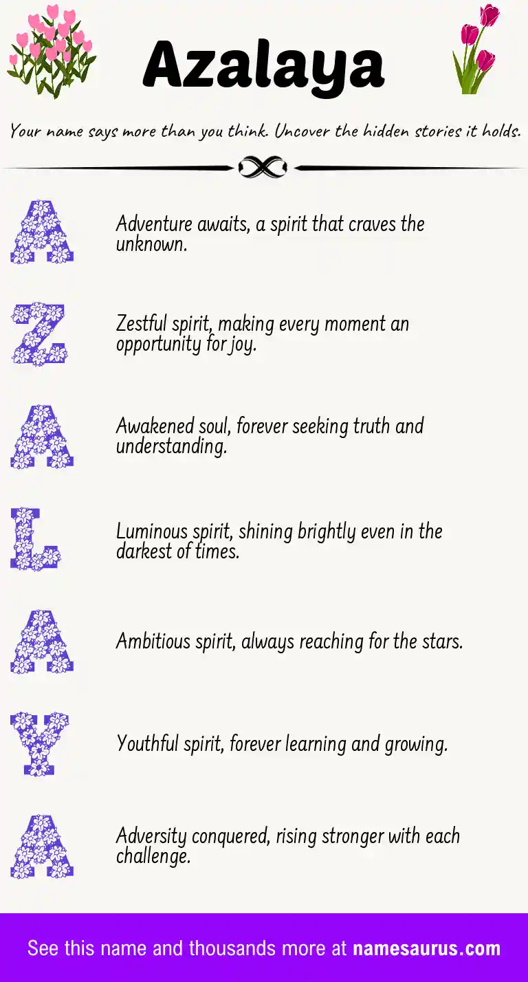 Acrostic poem about Azalaya.