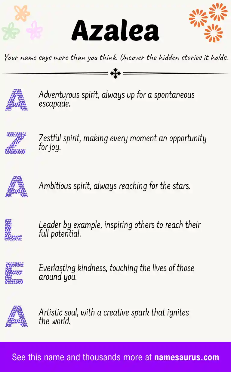 Acrostic poem about Azalea.