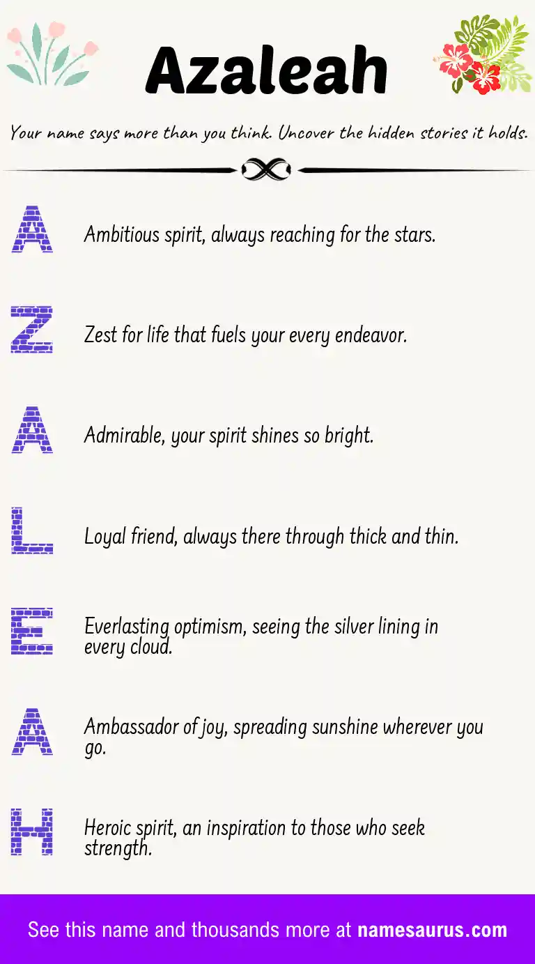 Acrostic poem about Azaleah.