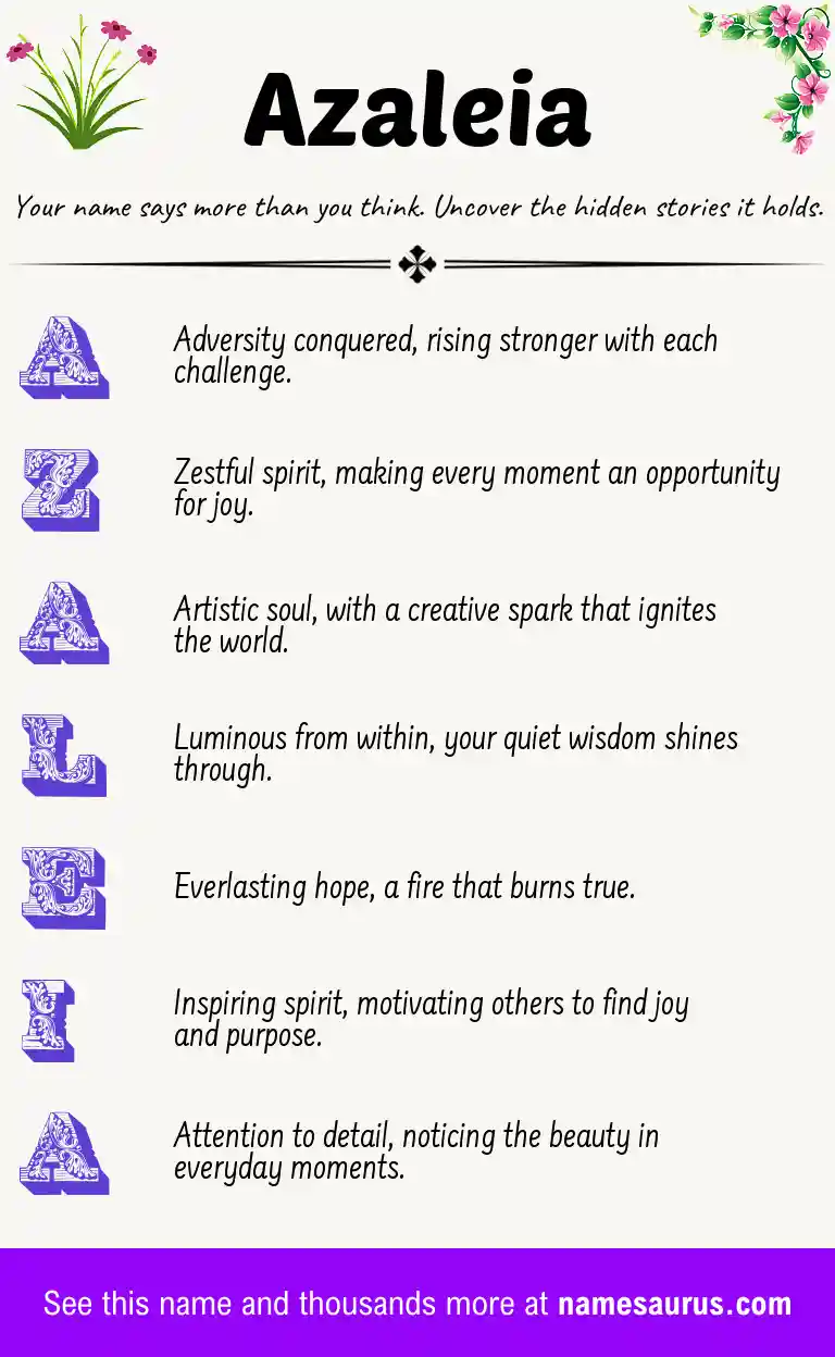 Acrostic poem about Azaleia.