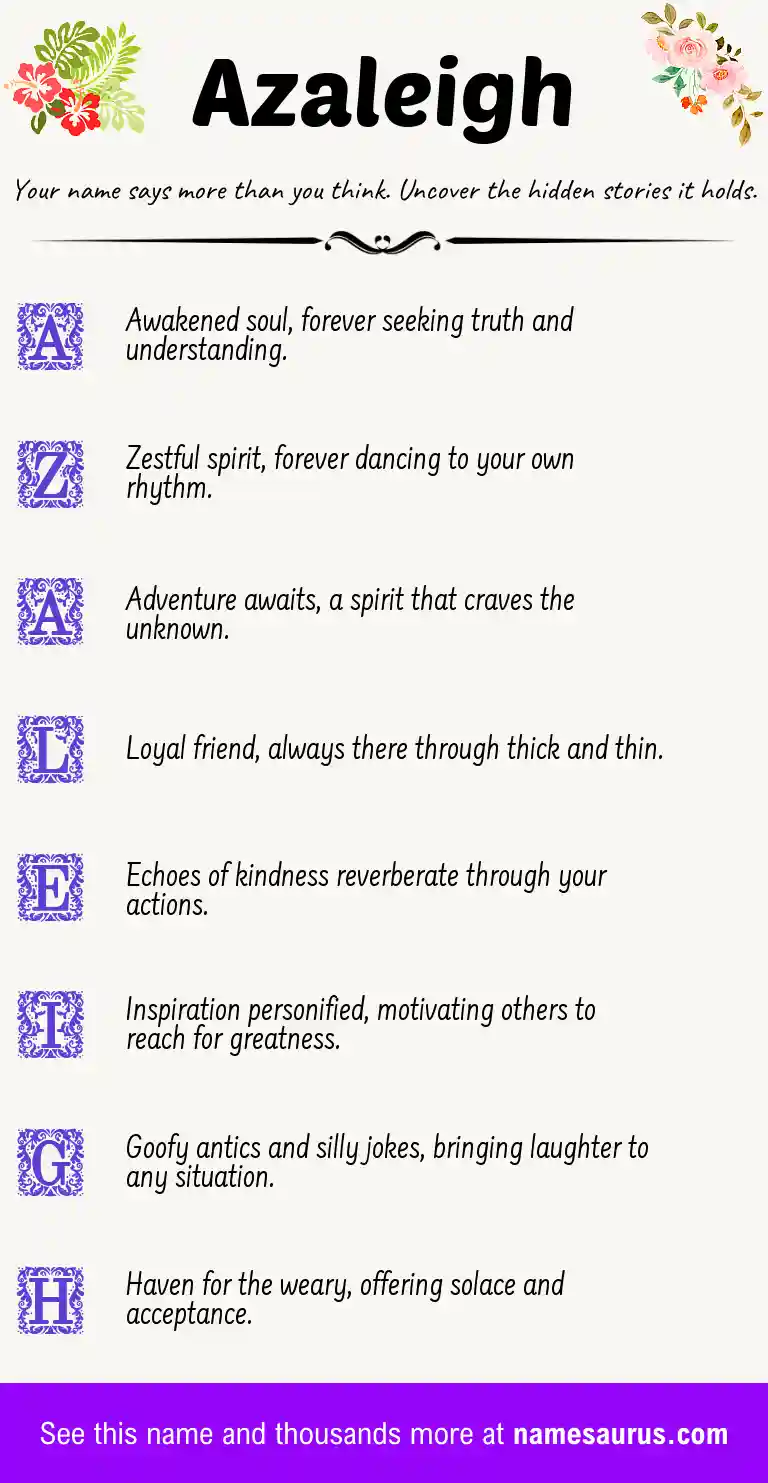 Acrostic poem about Azaleigh.