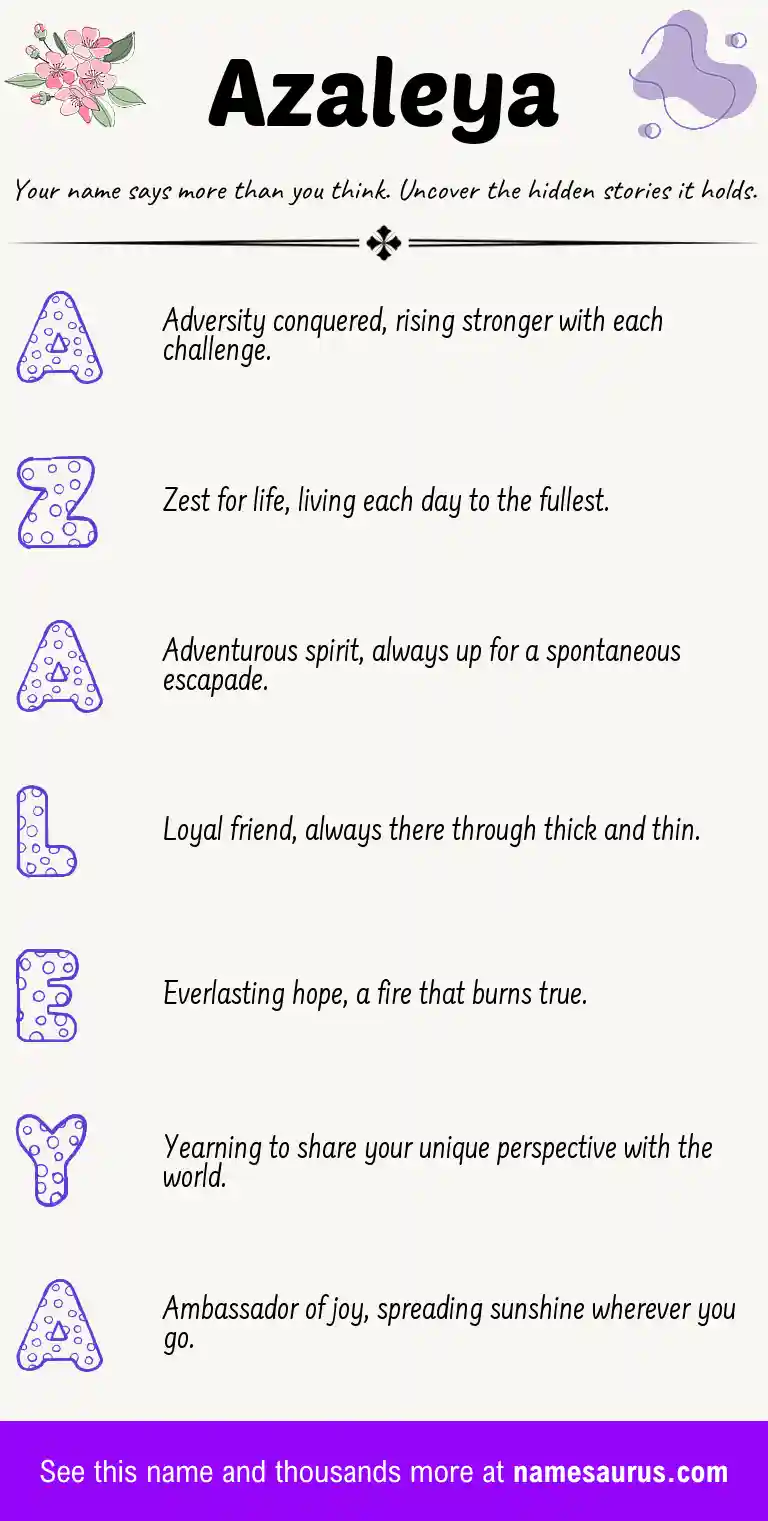 Acrostic poem about Azaleya.