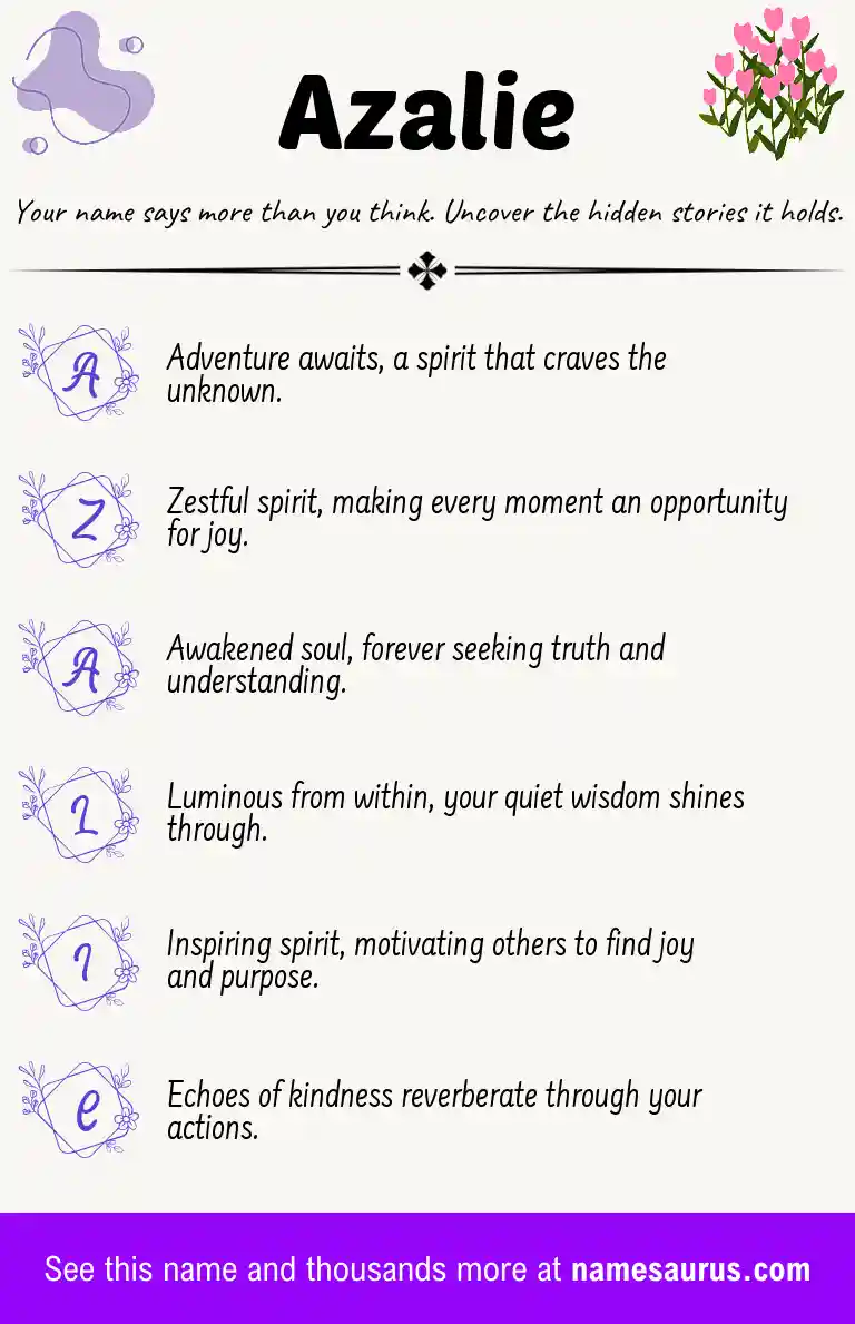 Acrostic poem about Azalie.