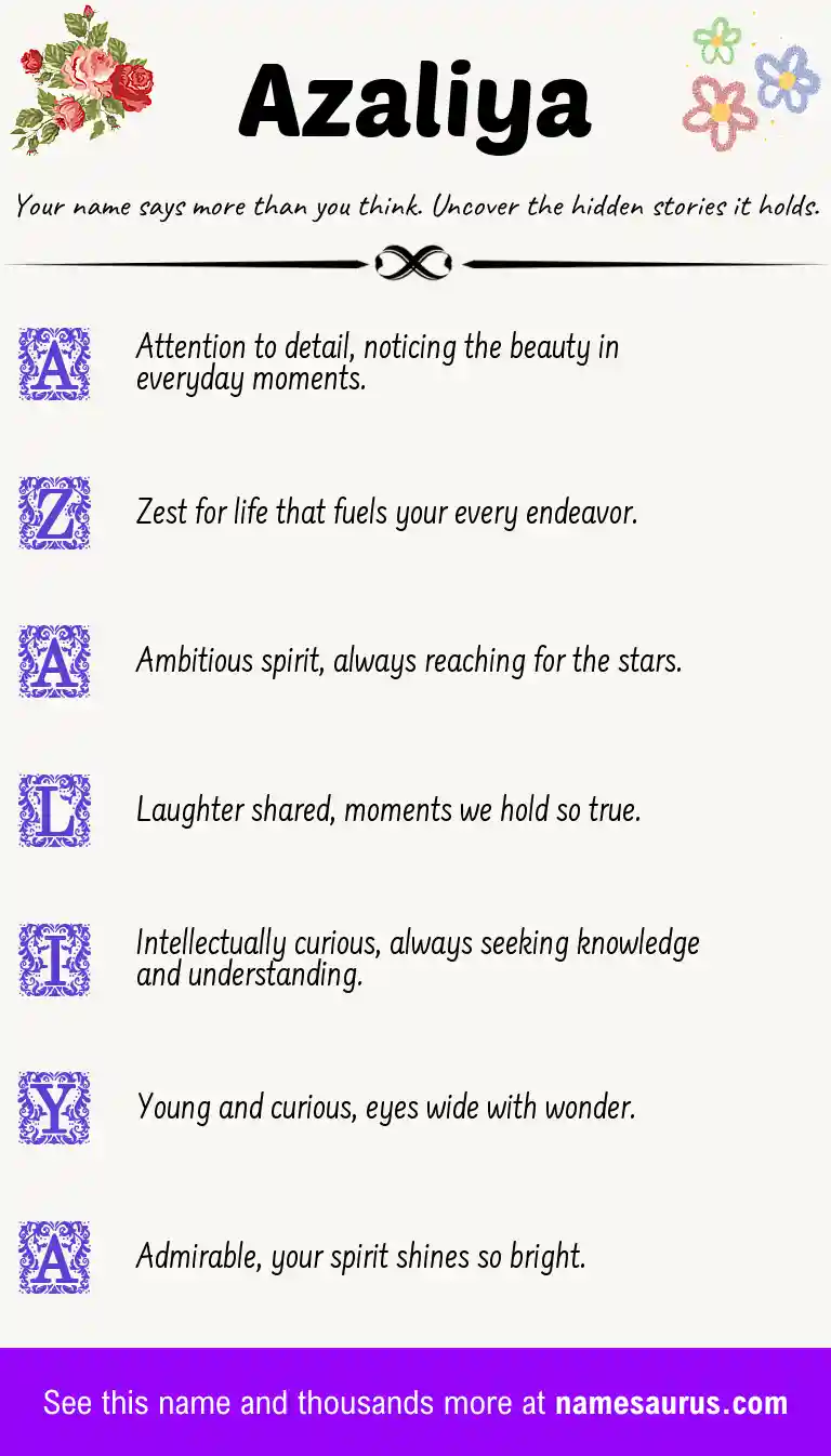 Acrostic poem about Azaliya.