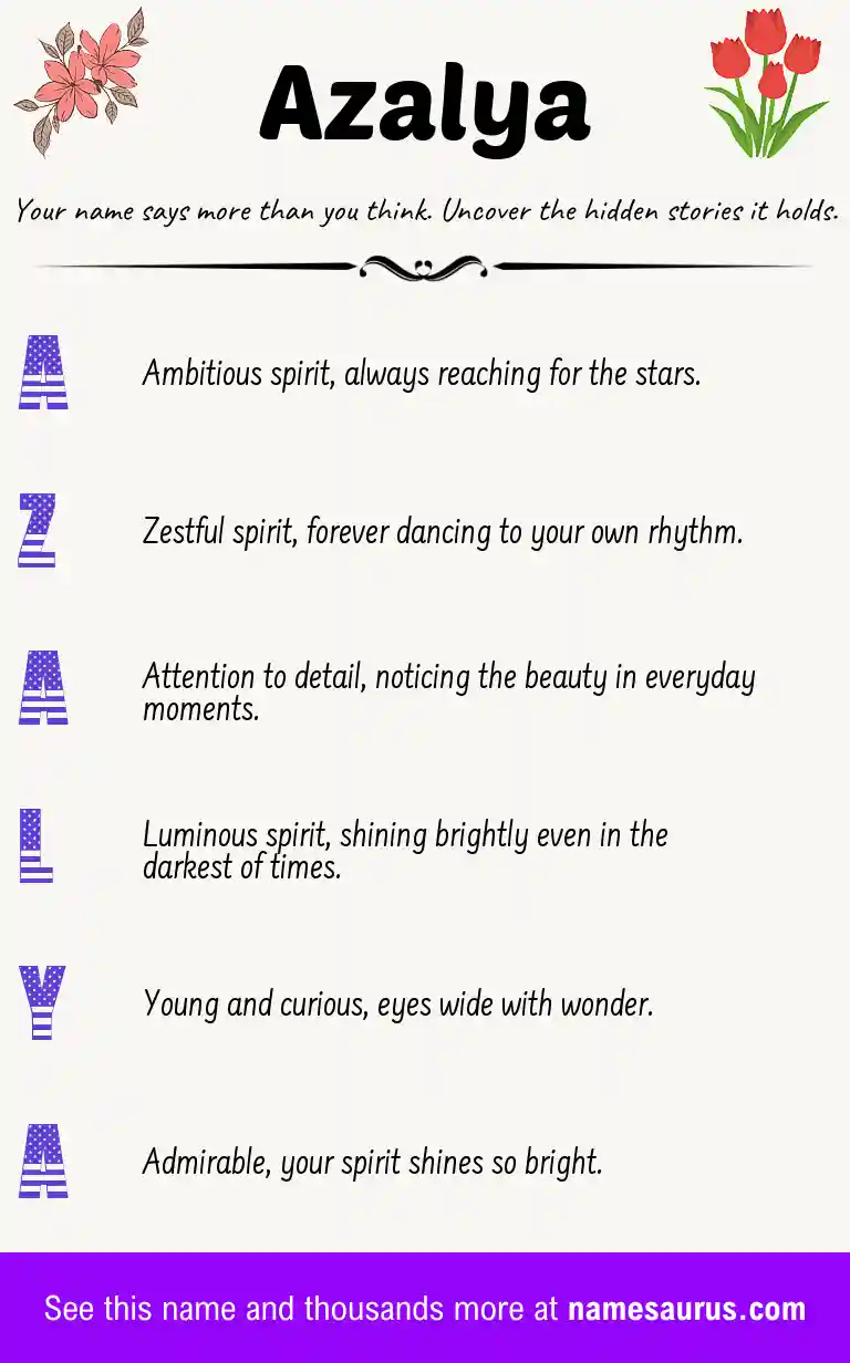 Acrostic poem about Azalya.