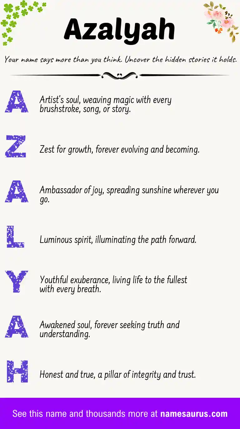 Acrostic poem about Azalyah.