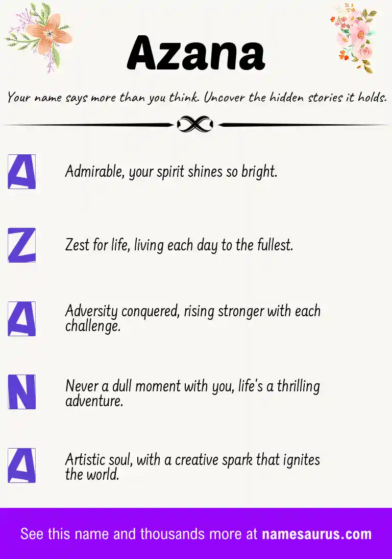 Acrostic poem about Azana.