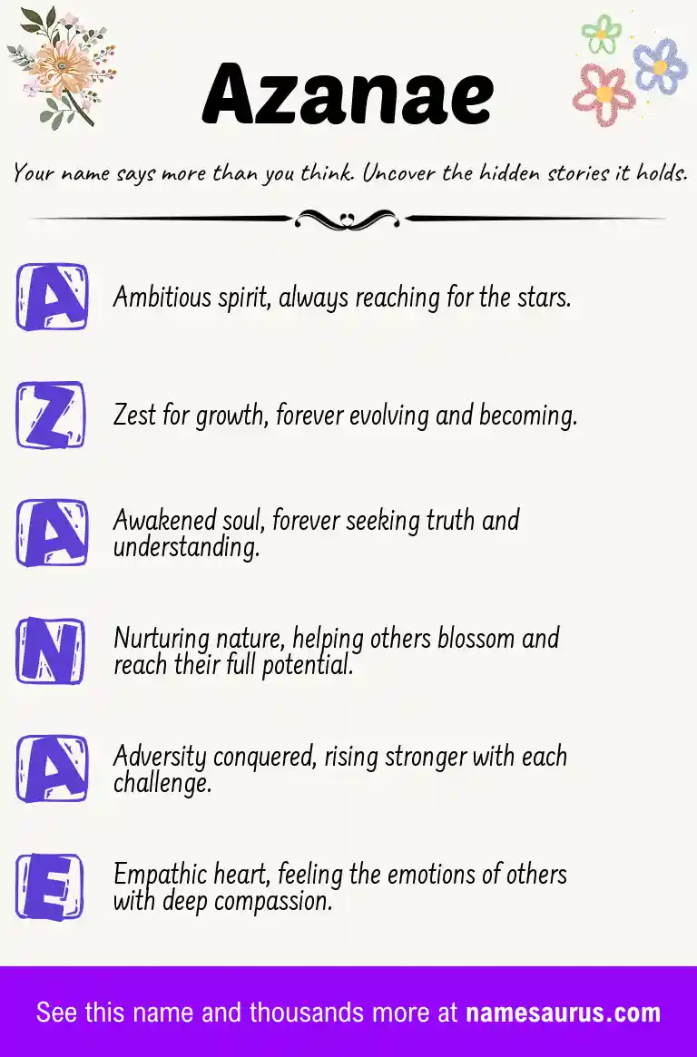 Acrostic poem about Azanae.