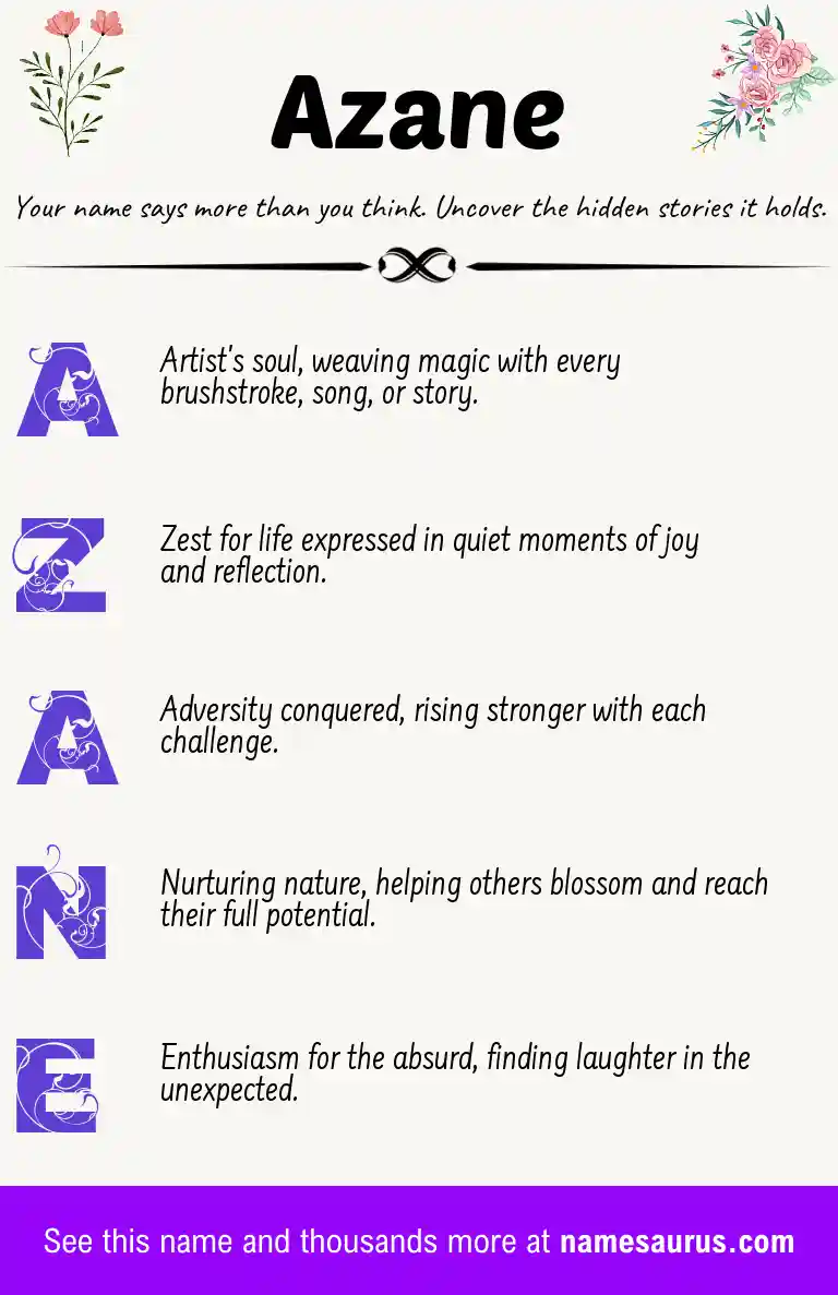 Acrostic poem about Azane.