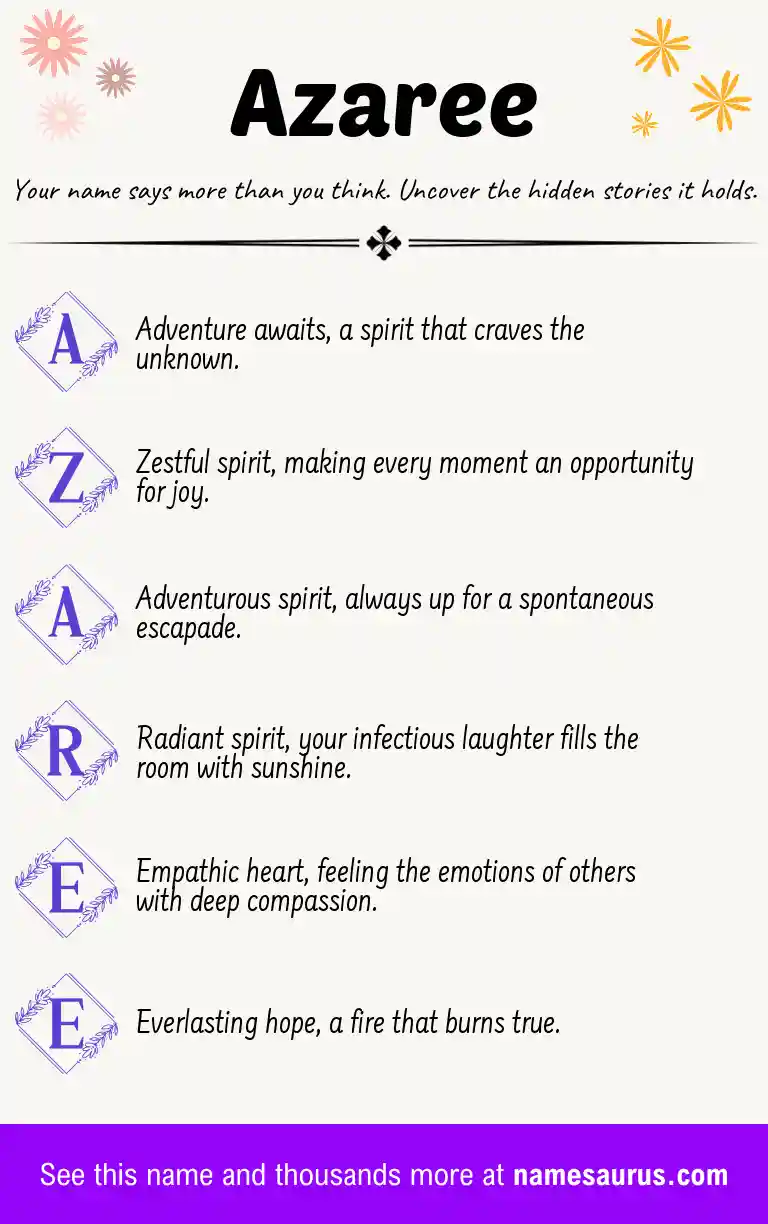 Acrostic poem about Azaree.