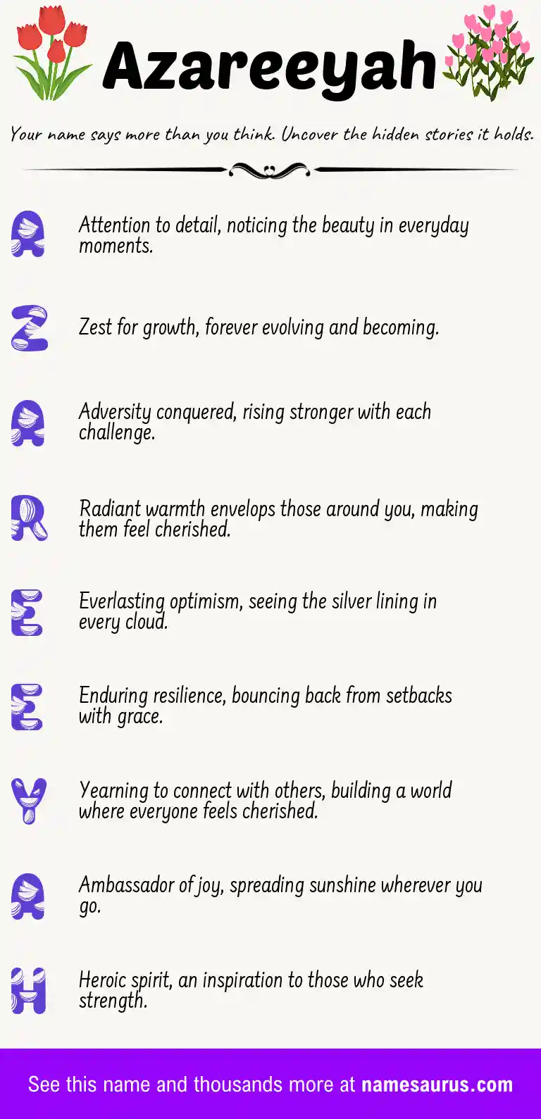 Acrostic poem about Azareeyah.
