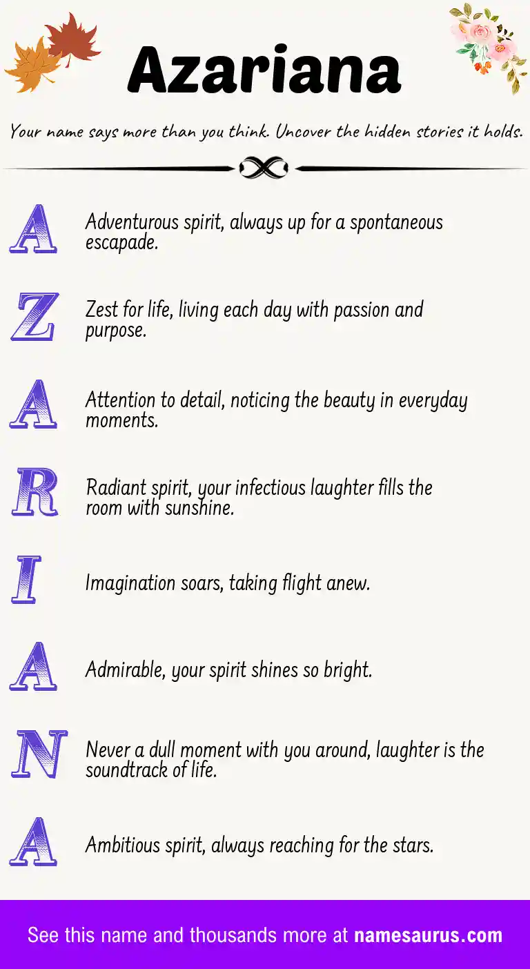 Acrostic poem about Azariana.