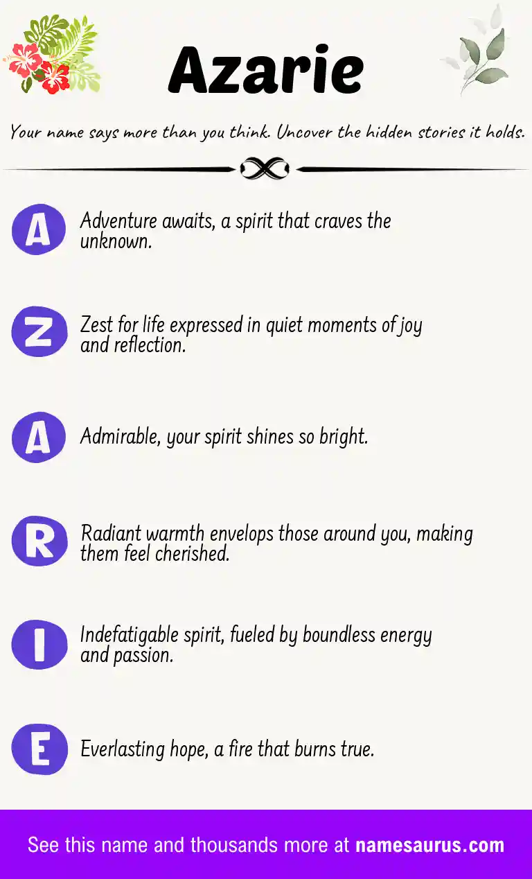 Acrostic poem about Azarie.