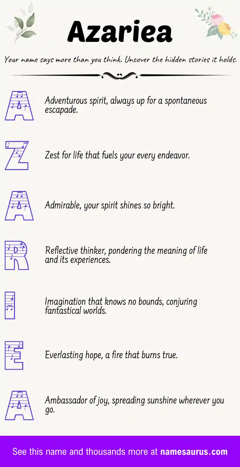Acrostic poem about Azariea.