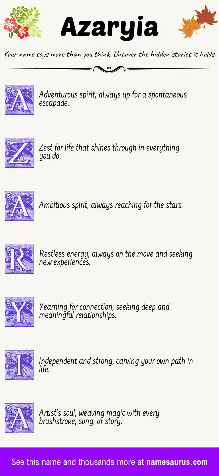 Acrostic poem about Azaryia.