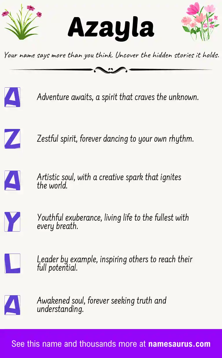 Acrostic poem about Azayla.