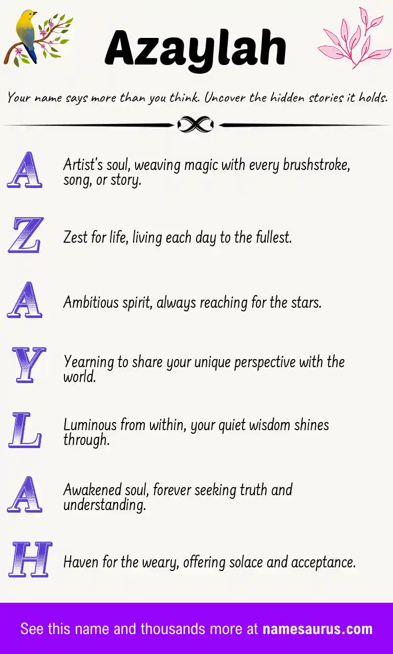 Acrostic poem about Azaylah.