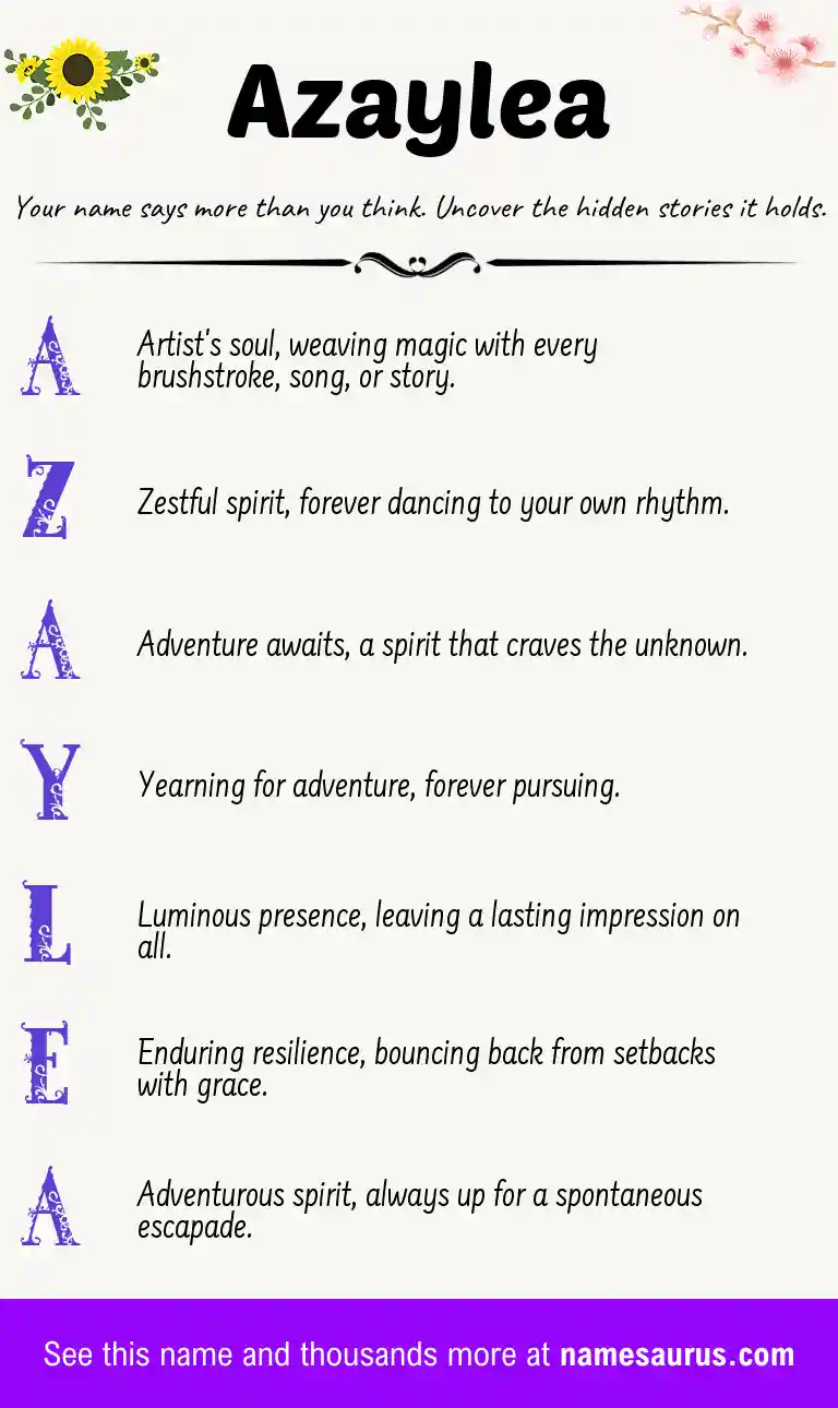 Acrostic poem about Azaylea.