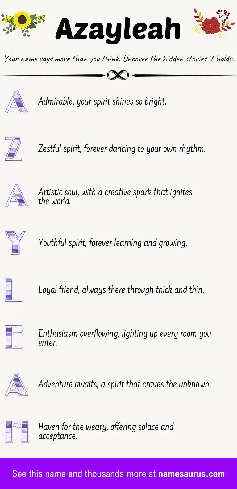 Acrostic poem about Azayleah.