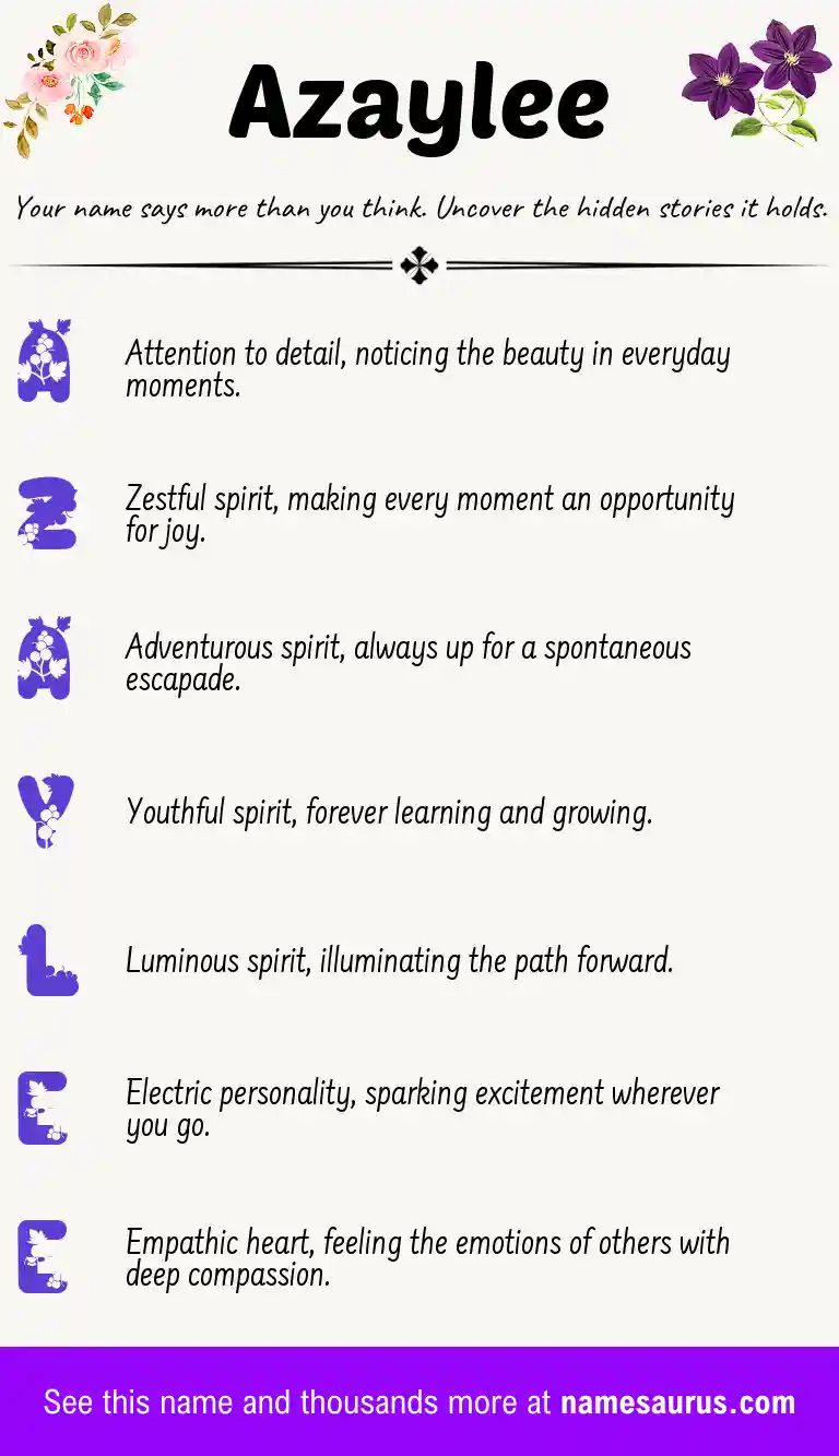 Acrostic poem about Azaylee.