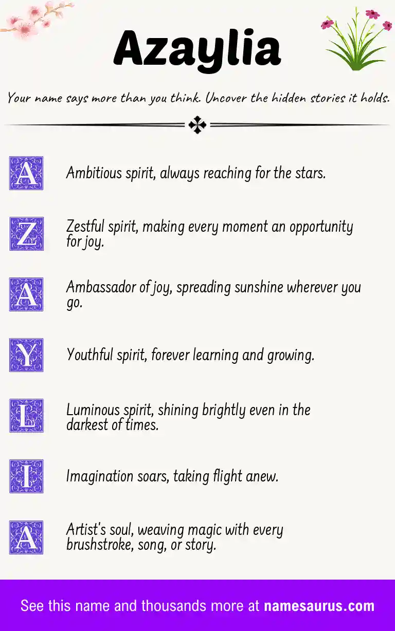 Acrostic poem about Azaylia.